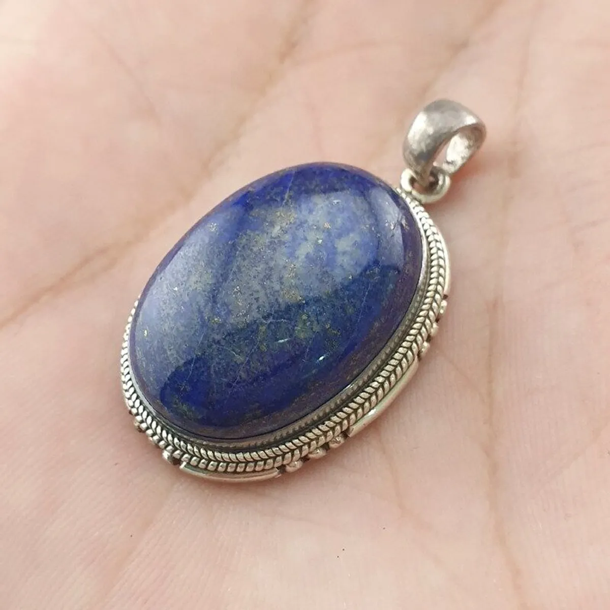 Vintage LapisLazuli 925 Sterling sliver Pendant - Image 1