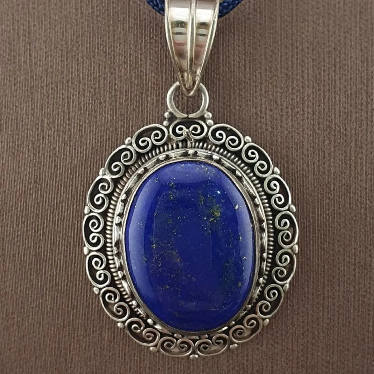 Beautiful Handmade Desgin 925 Silver & Lapis Lazuli Pendant - Image 4
