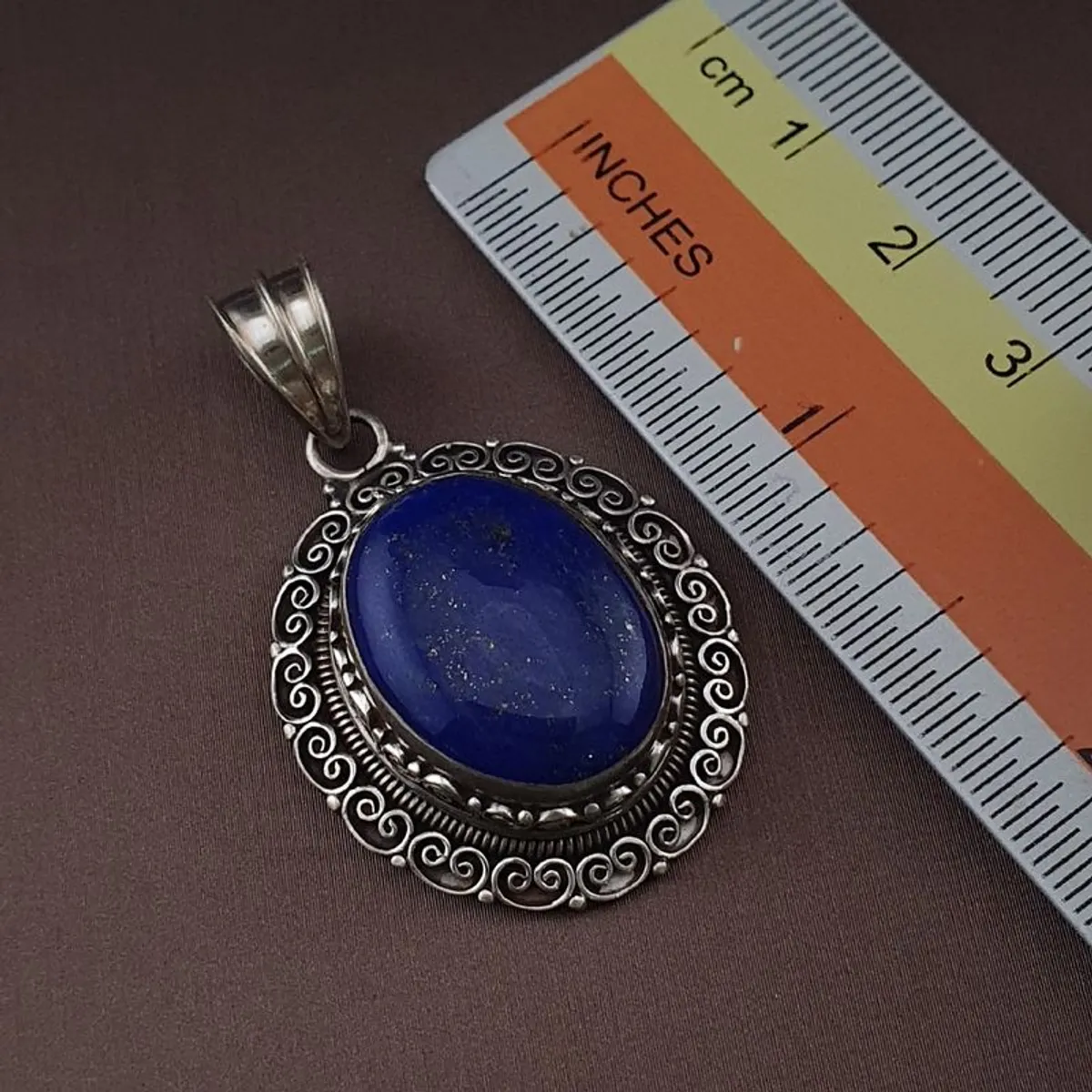 Beautiful Handmade Desgin 925 Silver & Lapis Lazuli Pendant - Image 2