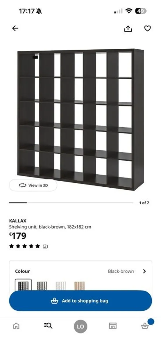 5x5 & 2x1 Kallax Black/Brown & 4x Door inserts (beech) - Image 1