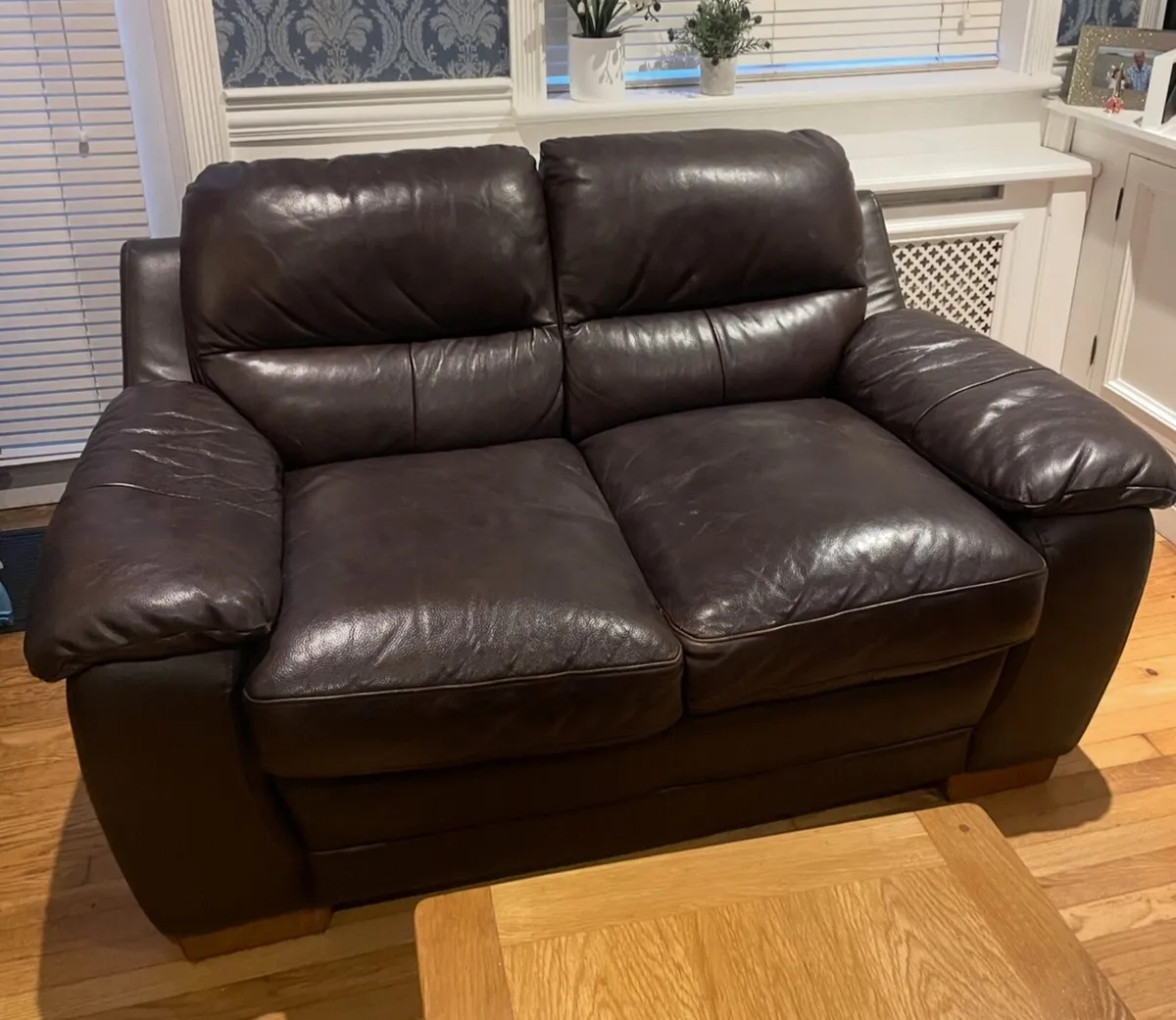 3 + 2 Brown Leather Sofa Set – Excellent Condition - Image 4