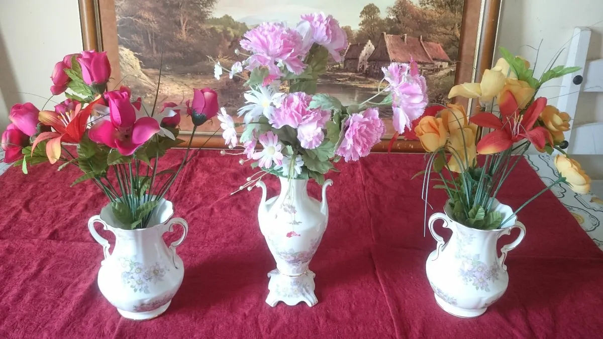 3 Pc. Royal Tara Irish Blossoms Bone China Vases - Image 4