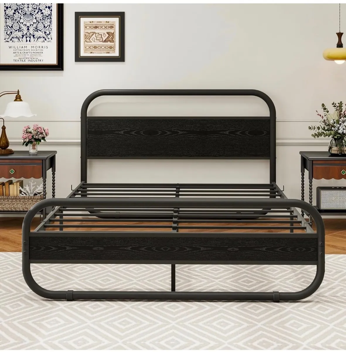 King Size Bed Frame Metal Platform Bed Frame with - Image 3