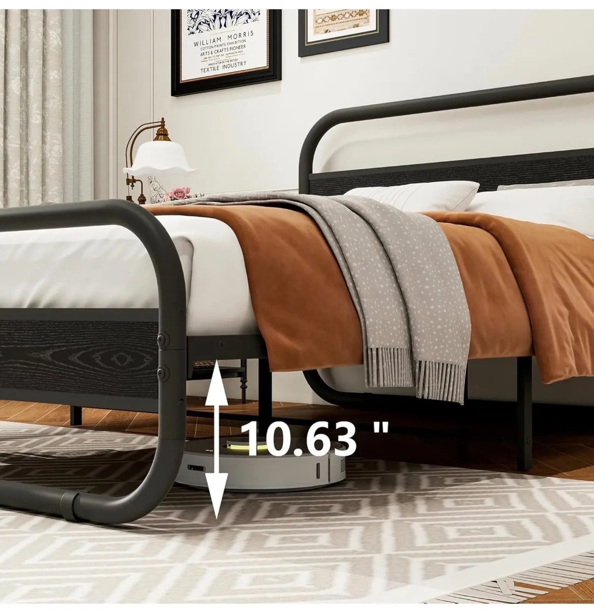 King Size Bed Frame Metal Platform Bed Frame with - Image 4