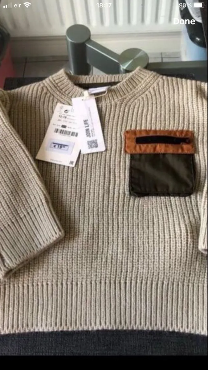 Boys BNWT Zara jumper 12/18 mths €10 - Image 1