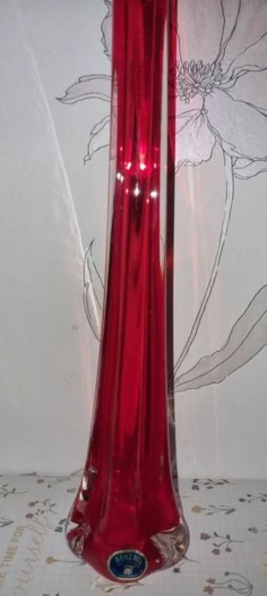 Vase Czech glass art Bohemia - Image 2