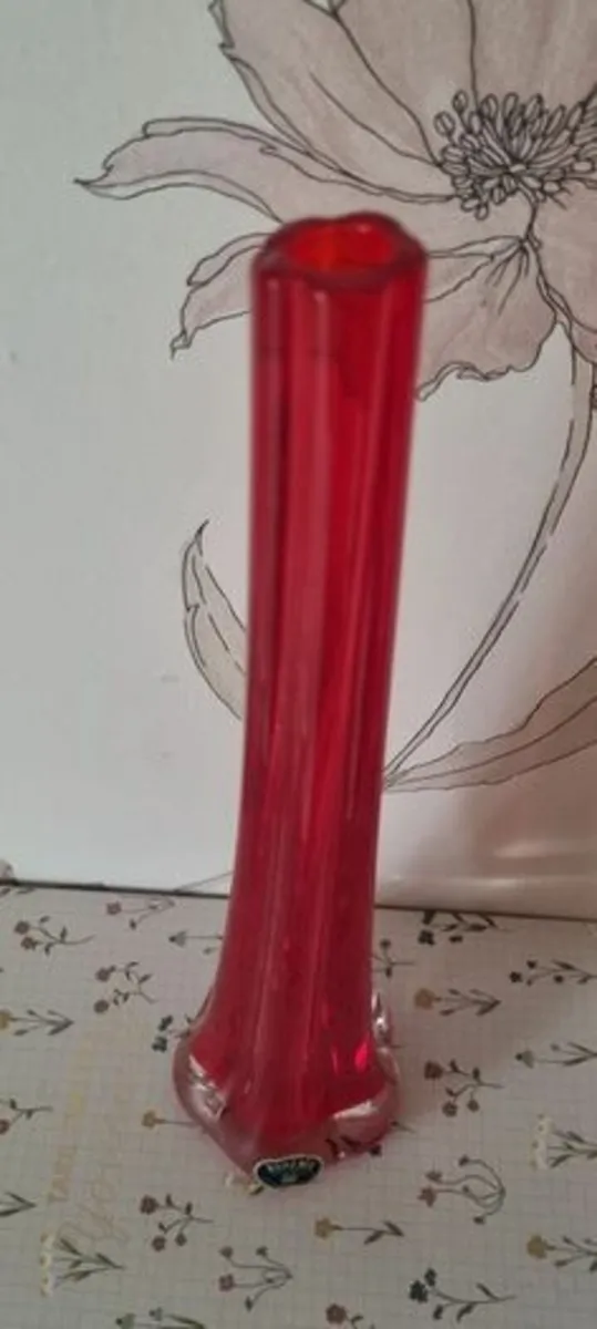 Vase Czech glass art Bohemia - Image 3