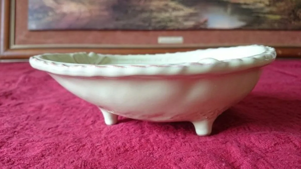 Antique 7" Long Virginia Casa Italian Footed Dish - Image 1