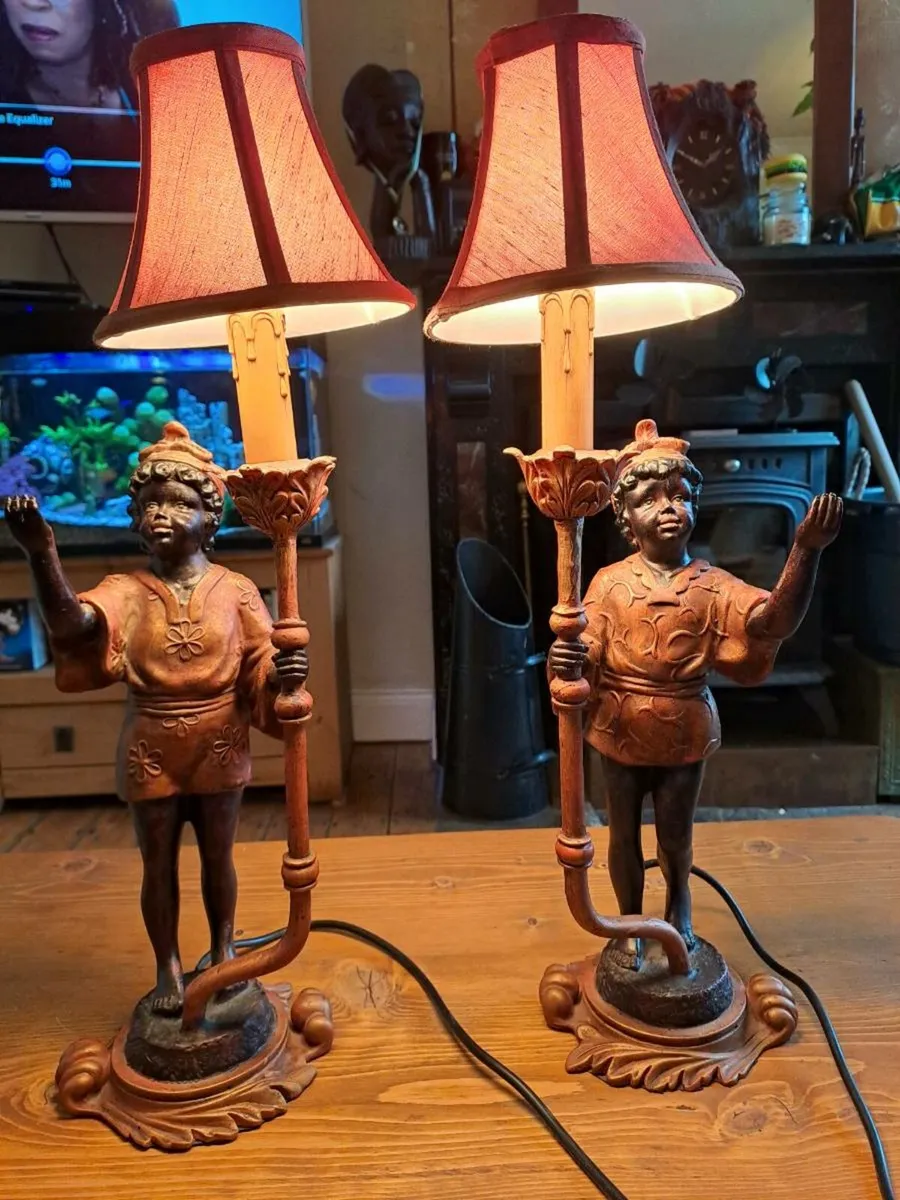 Pair of Vintage Nubian Figurine Table Lamps - Image 1
