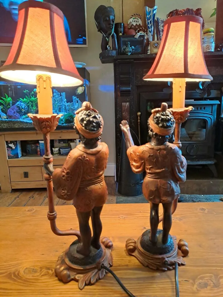 Pair of Vintage Nubian Figurine Table Lamps - Image 2