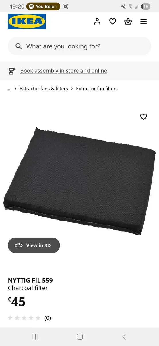 Charcoal Filter IKEA NYTTIG FIL 559 - NEW - Image 2