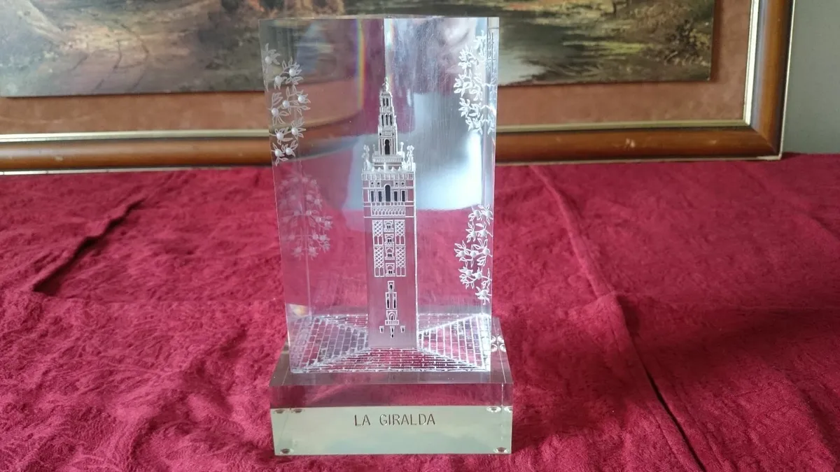 8.25 Inches Tall La Giralda Bell Tower Glass Prism - Image 1