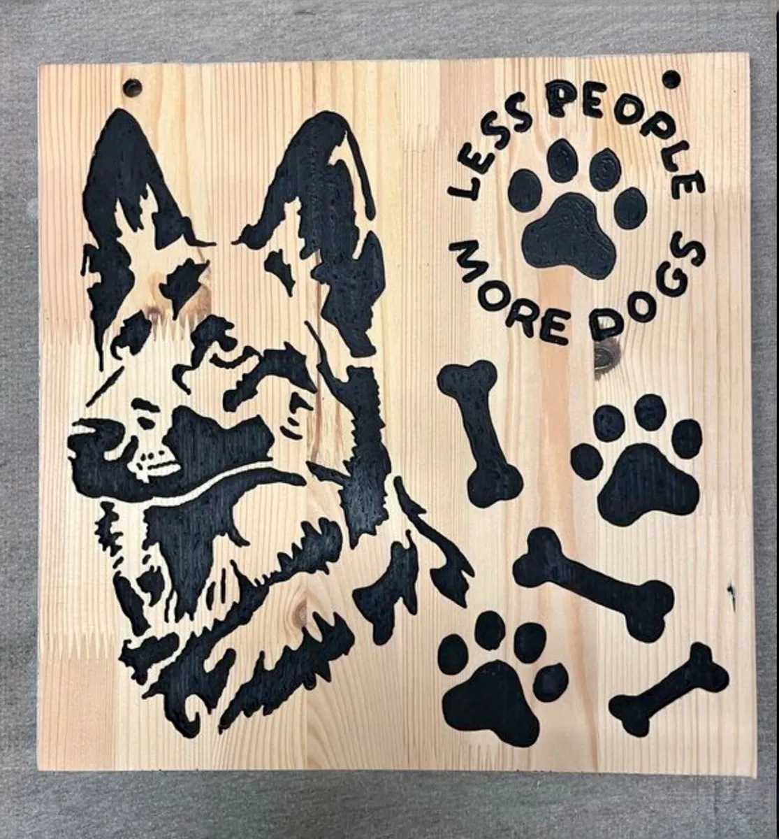 Less People More Dogs Wooden Sign - Image 1