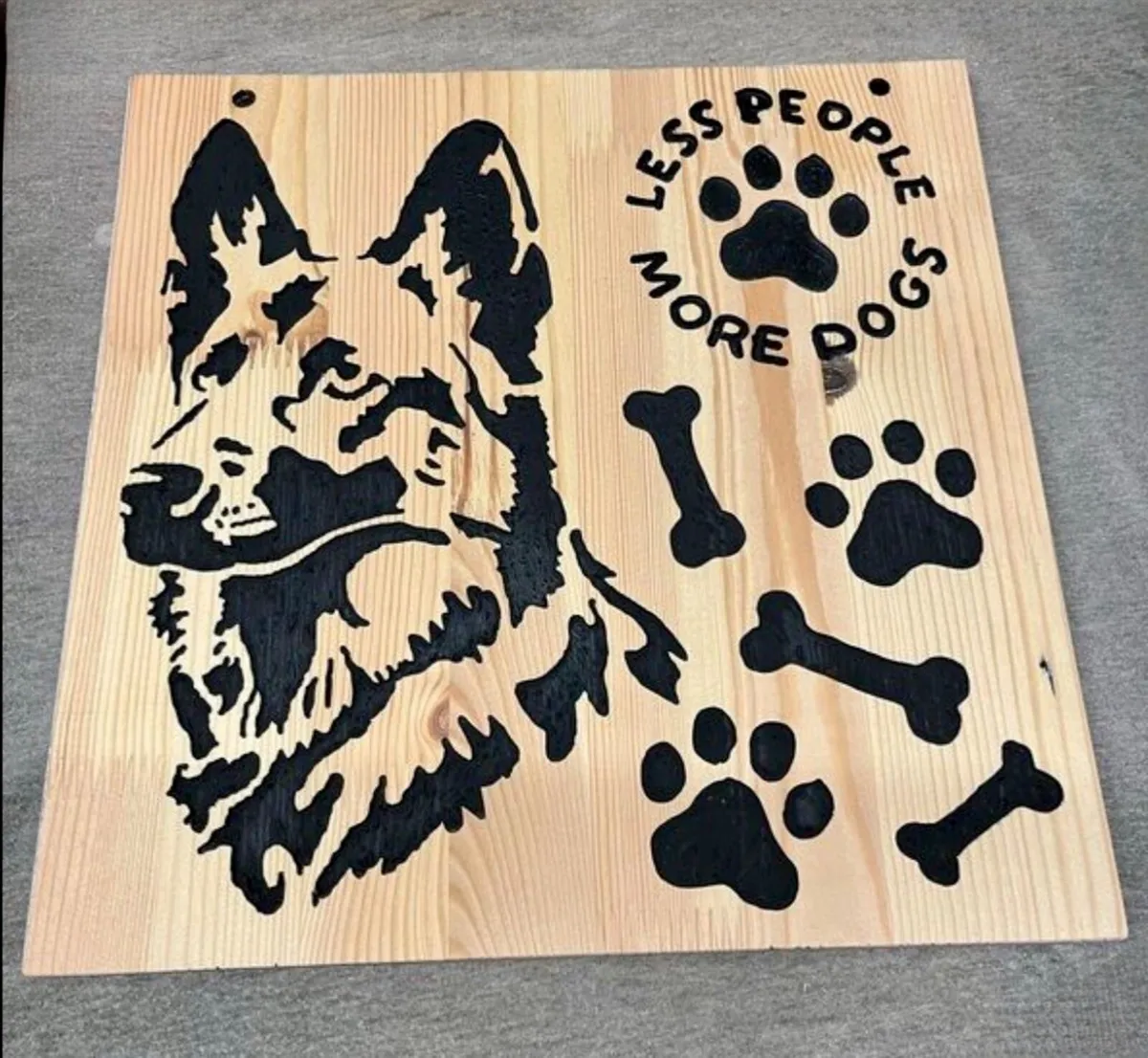 Less People More Dogs Wooden Sign - Image 2