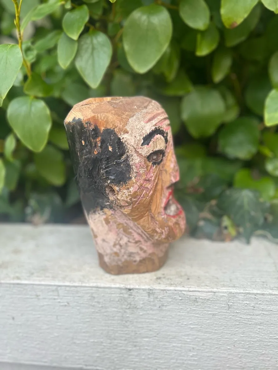 Antique hand carved carnival heads rare - Image 4