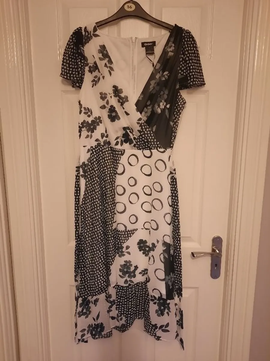 DKNY Black and White Dress - Image 1