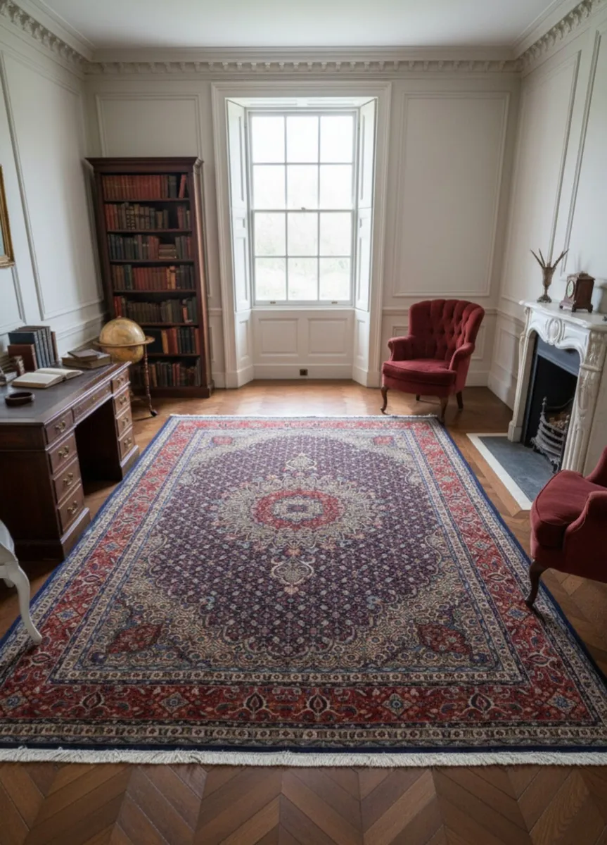 Large Perser Moud Hand Knotted Rug Carpet - Image 1