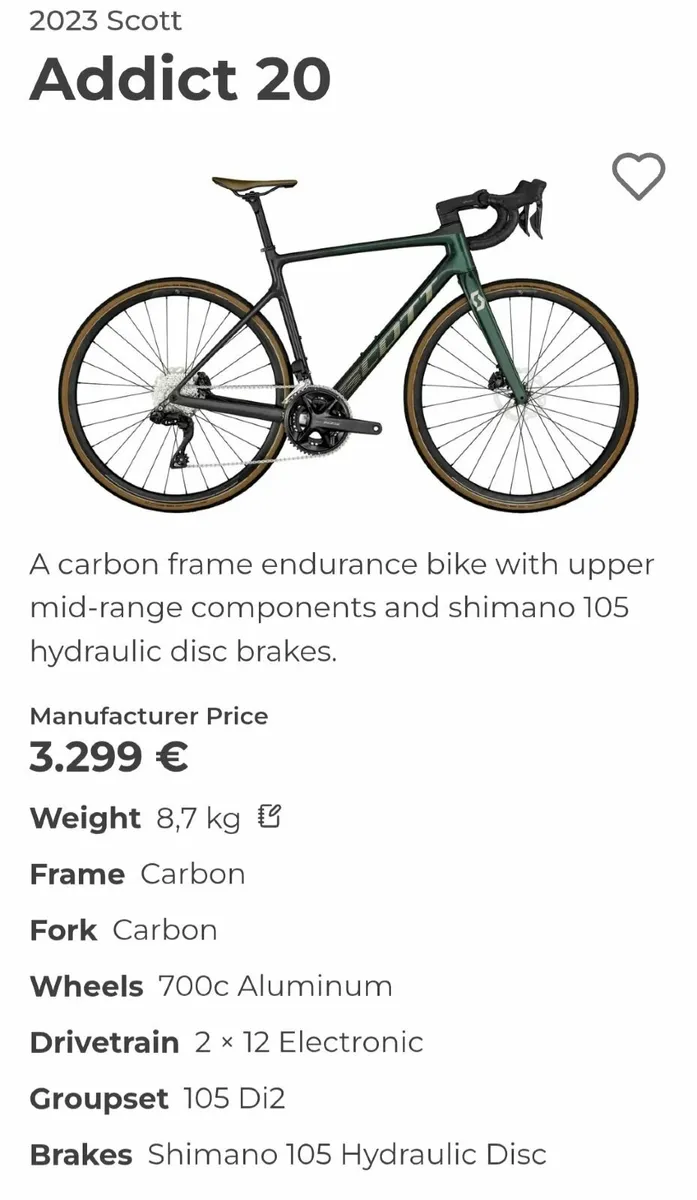 Scott Addict 20 roadbike DI2 60cm - Image 1
