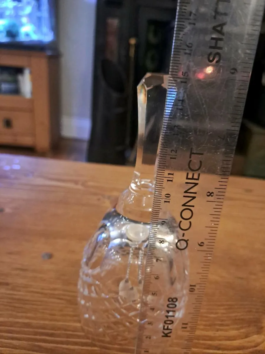 Vintage Cut Glass Bell with Crystal Handle - Image 3