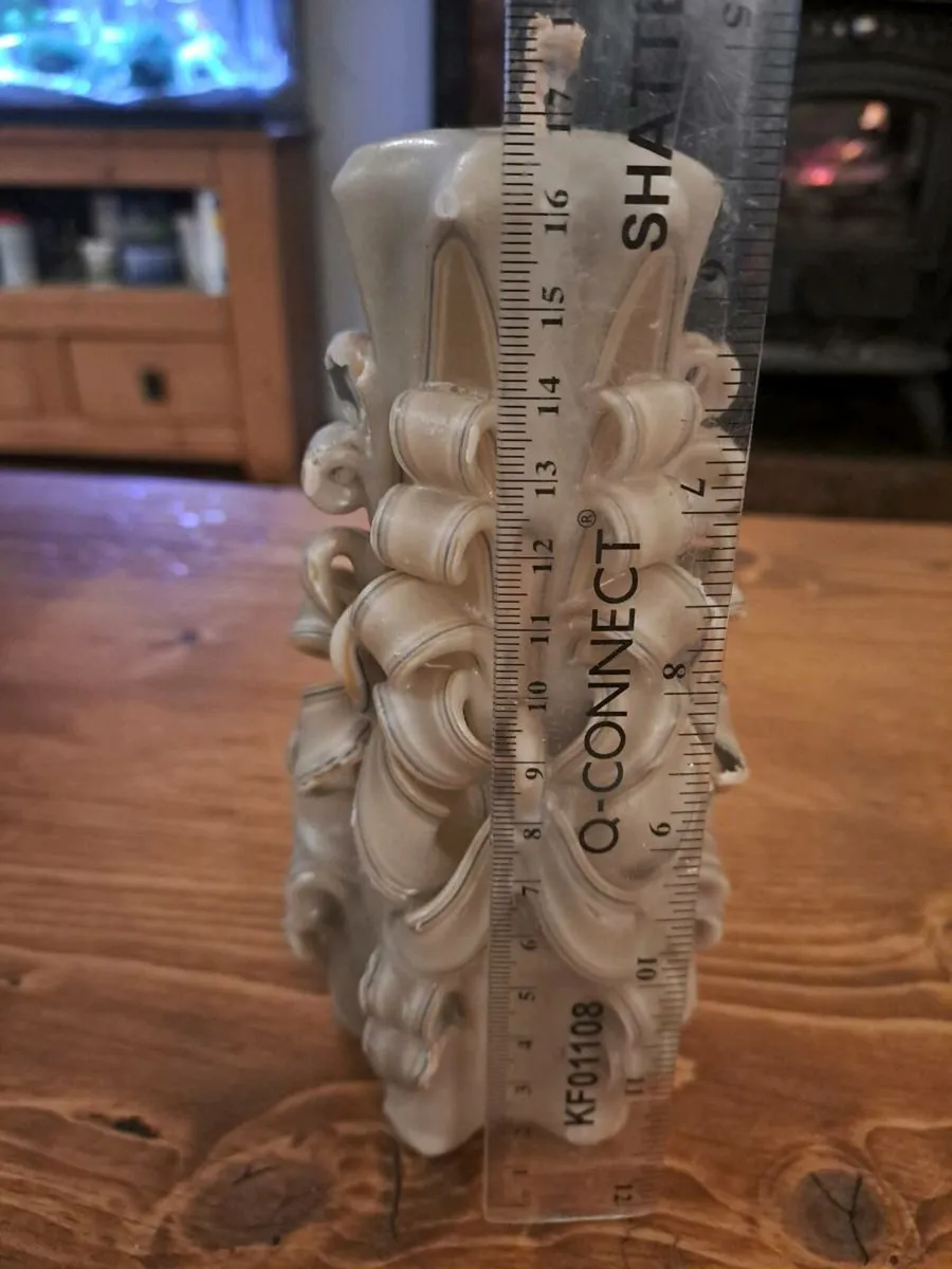 Hand Carved Style Decorative Candle - Image 3