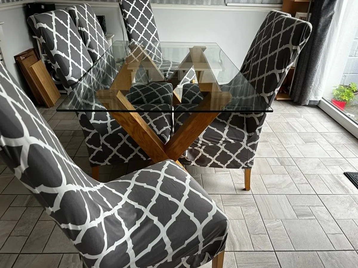 Dining table and six chairs - Image 1