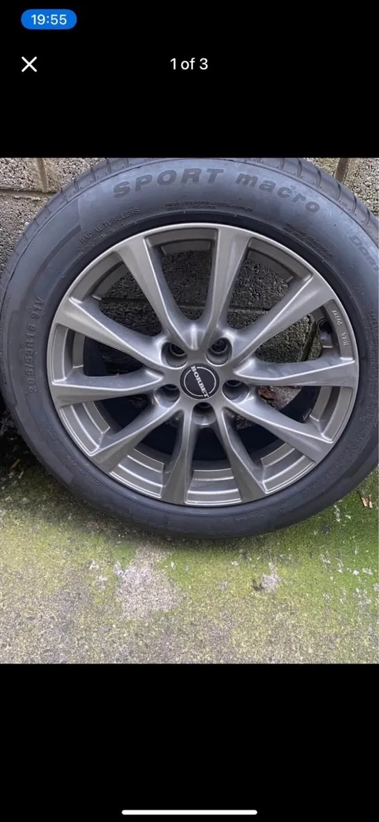 Borbet Grey Alloys and tyre - Image 3