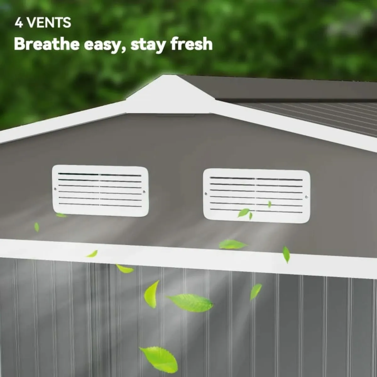 9 x 6FT Outdoor Garden Roofed Metal Storage Shed T - Image 4