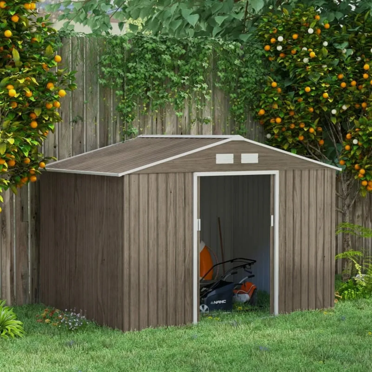9 x 6ft Garden Metal Storage Shed, Outdoor Storage - Image 2