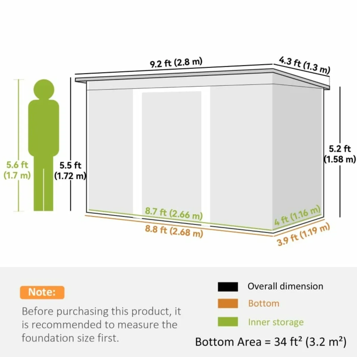 4ft x 9ft Steel Garden Tool Shed

Features:
Spacio - Image 4