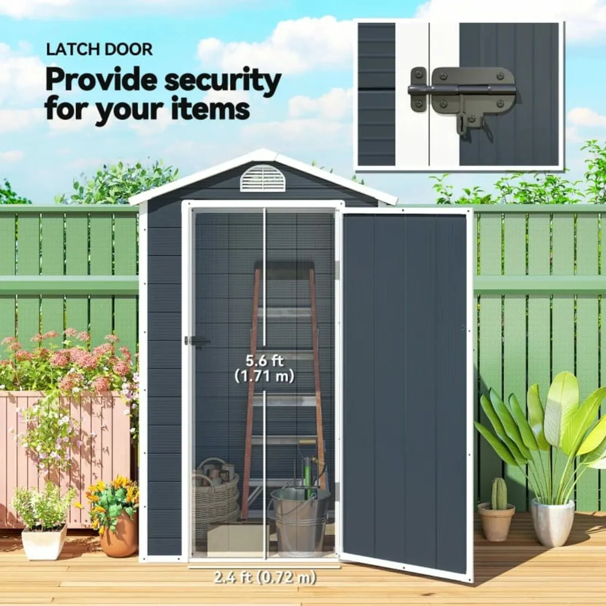 Metal Storage Shed With Latched Door Good Ventilat - Image 4