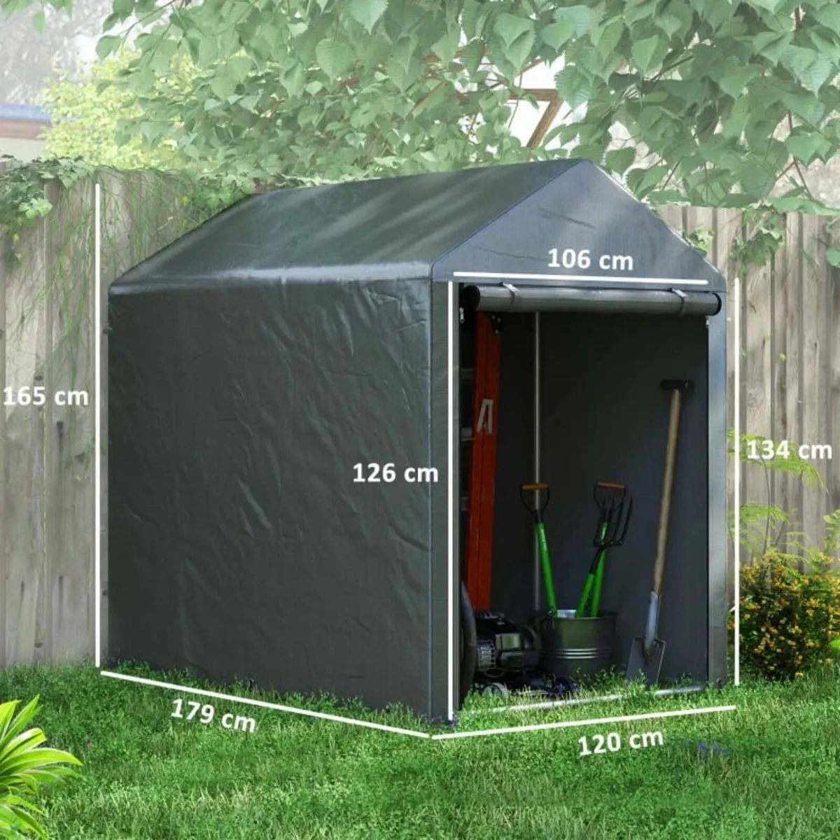 179x120 Temporary Garden Shed with Accessories for - Image 3