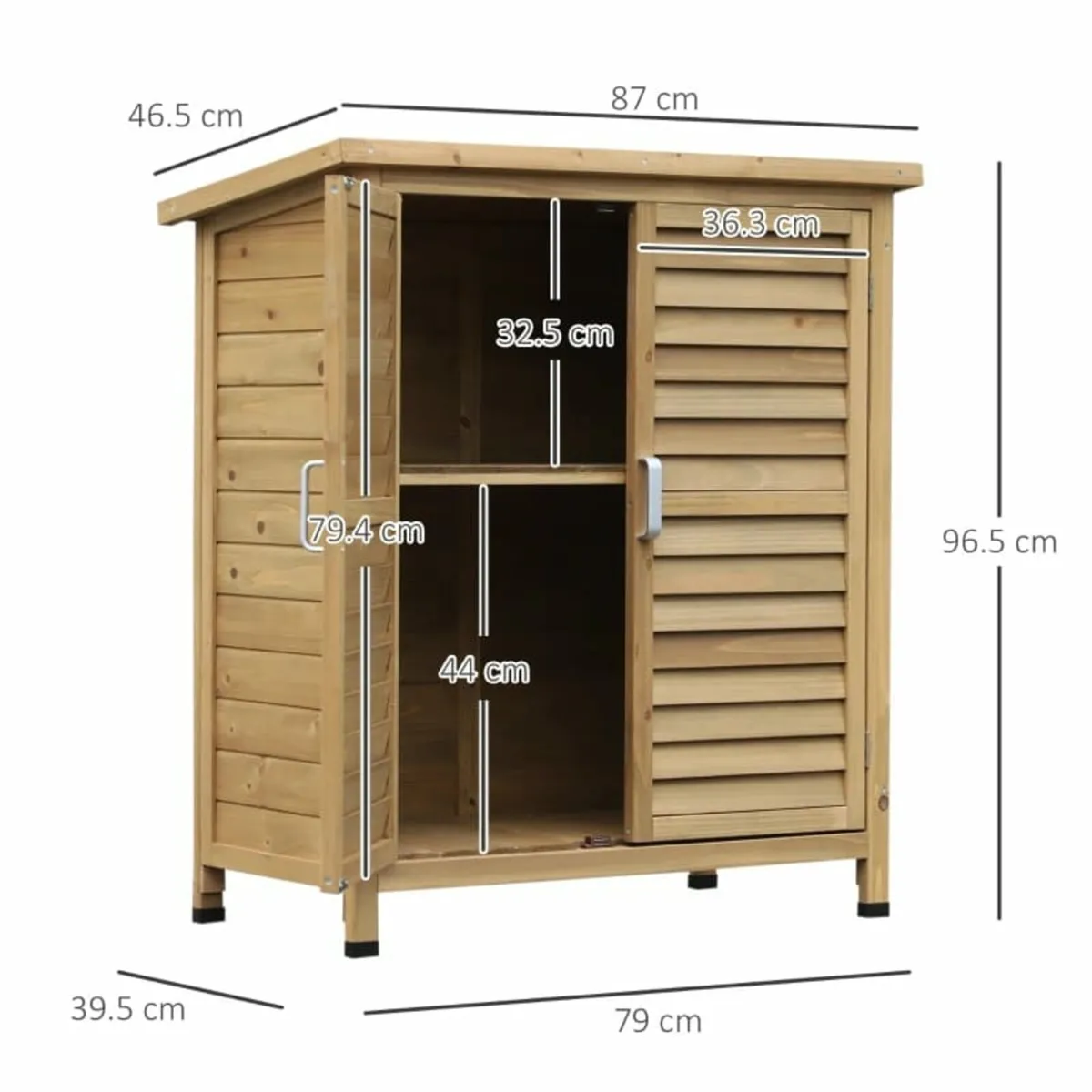 Garden Shed Wooden Garden Storage Shed 2 Door Unit - Image 4