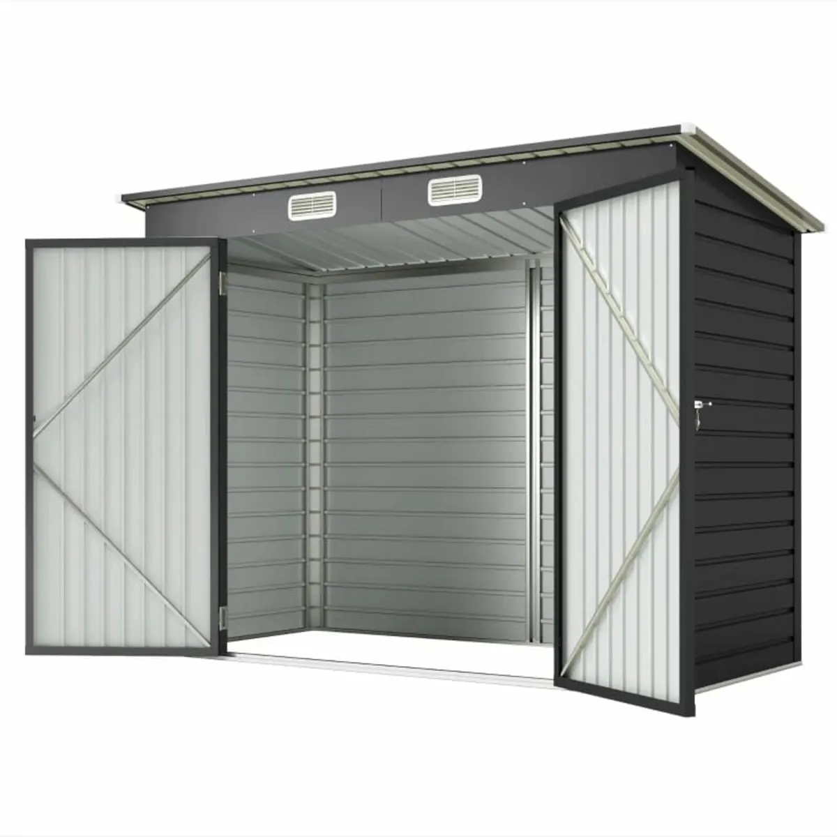 3.7 x 7.9ft Galvanised Steel Shed, with Latched Do - Image 2