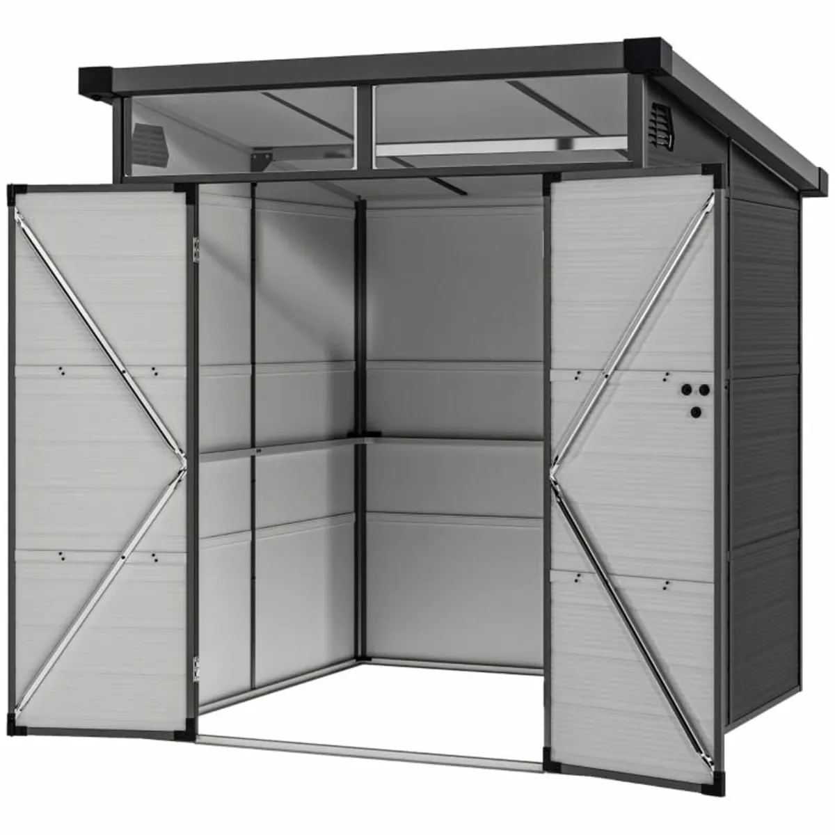 6 x 6ft Outdoor Storage Shed, Plastic Garden Shed - Image 2