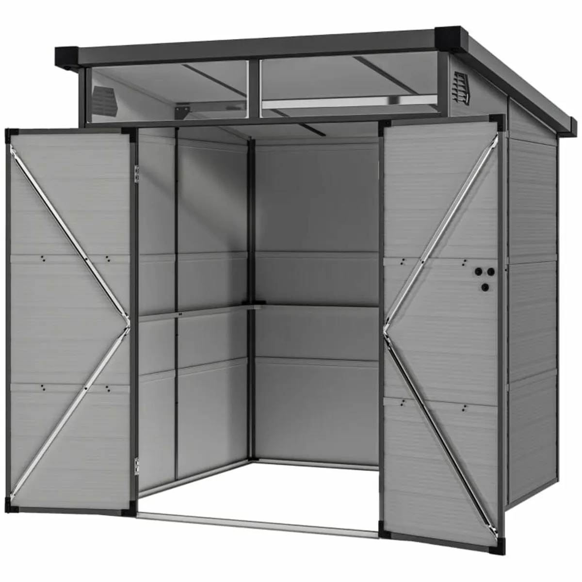 6 x 6ft Outdoor Storage Shed, Plastic Garden Shed - Image 2