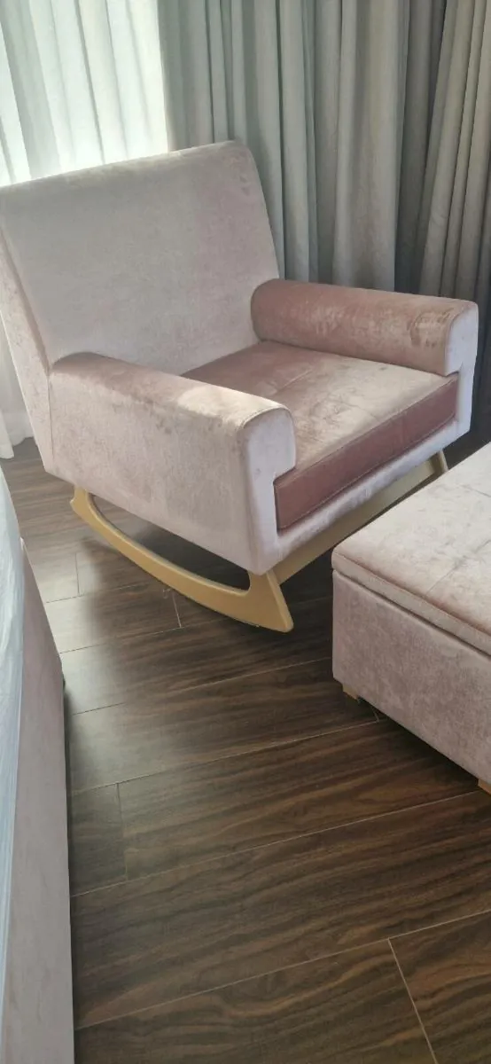 Nursery Rocking Armchair & Footstool - Gaia - Image 2