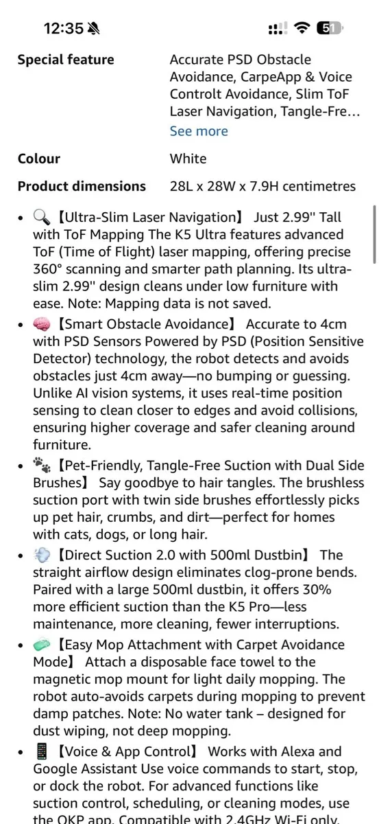 Brand New OKP K5u Robot Vacuum & Mop - Image 4