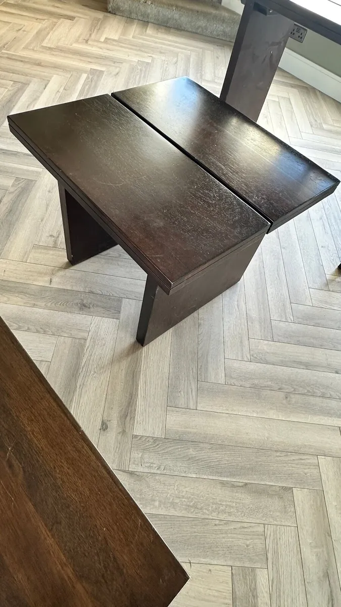 Solid Mahogany Coffee, Console & Side Table Set - Image 4