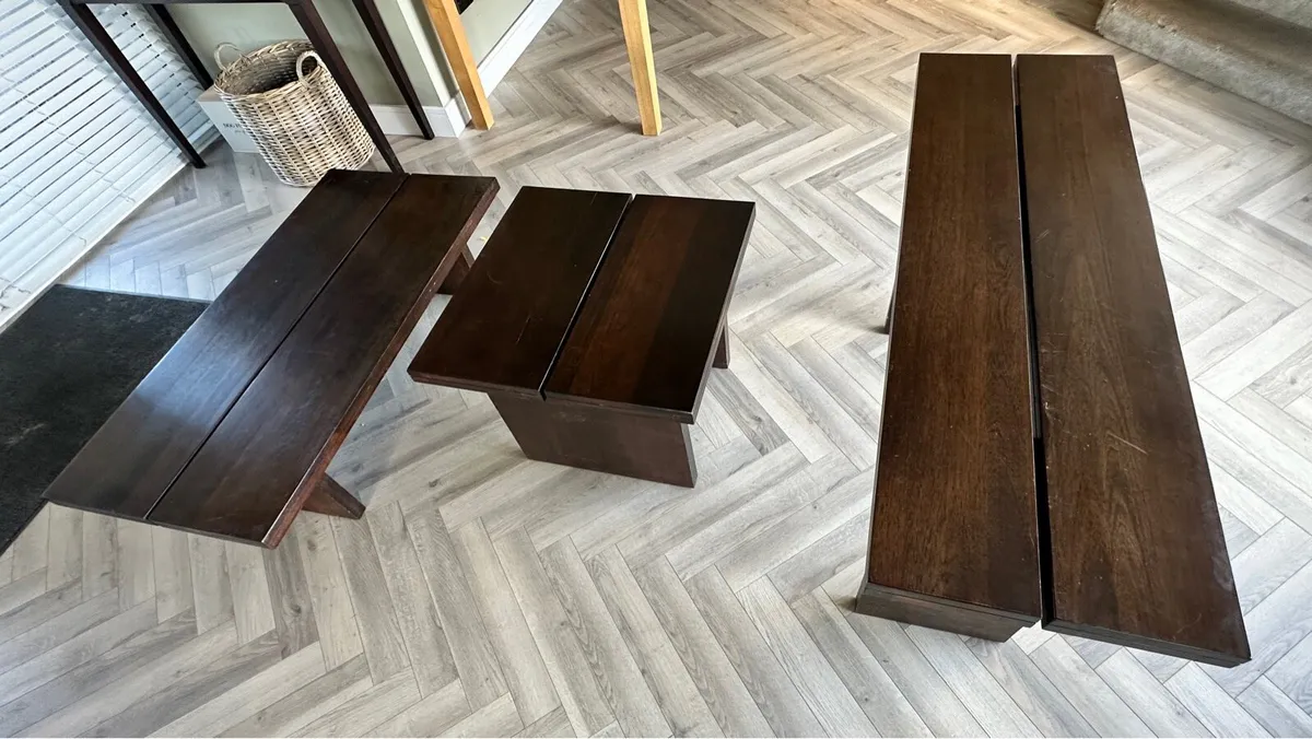 Solid Mahogany Coffee, Console & Side Table Set - Image 1