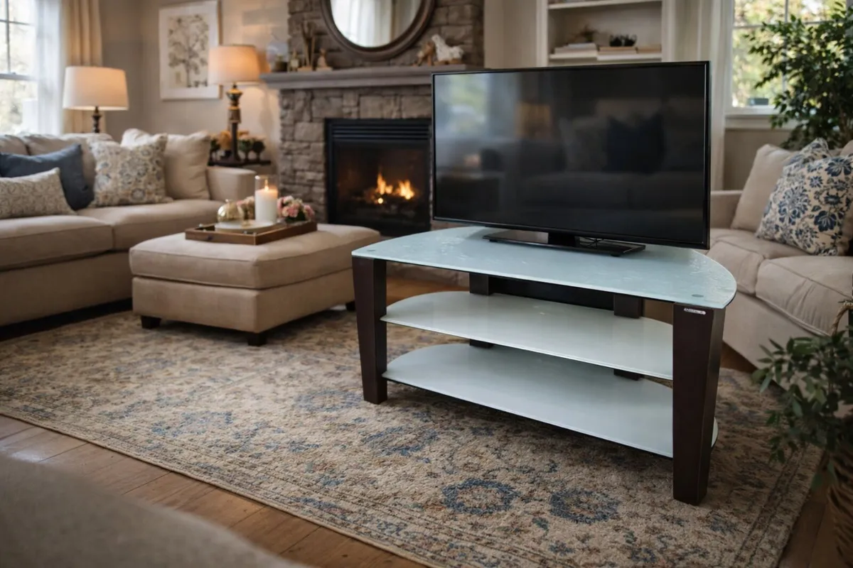 Glass TV stand