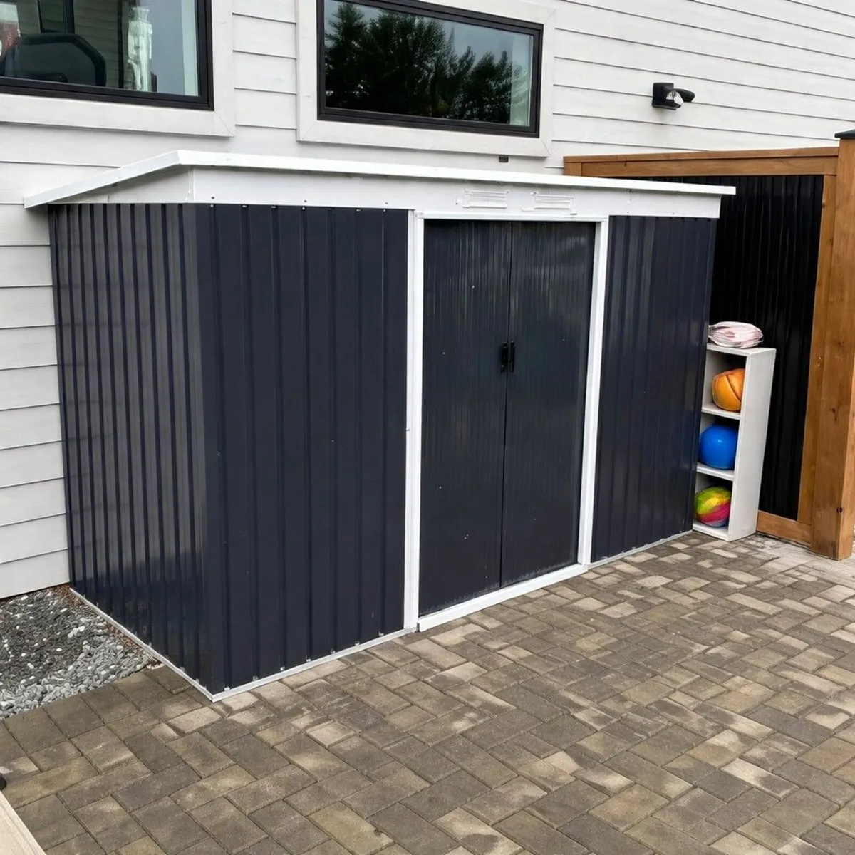 9ft x 4ft Metal Garden Storage Shed Tool House wit - Image 1