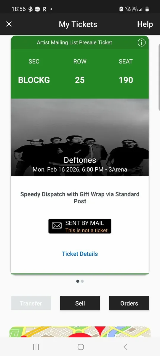 Tickets x 2 Deftones 3Arena - Image 1