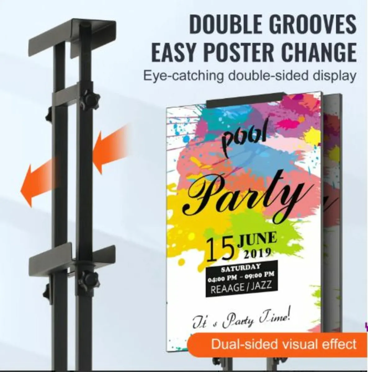 Poster Stand, Adjustable Height Up to 1905 mm, - Image 2