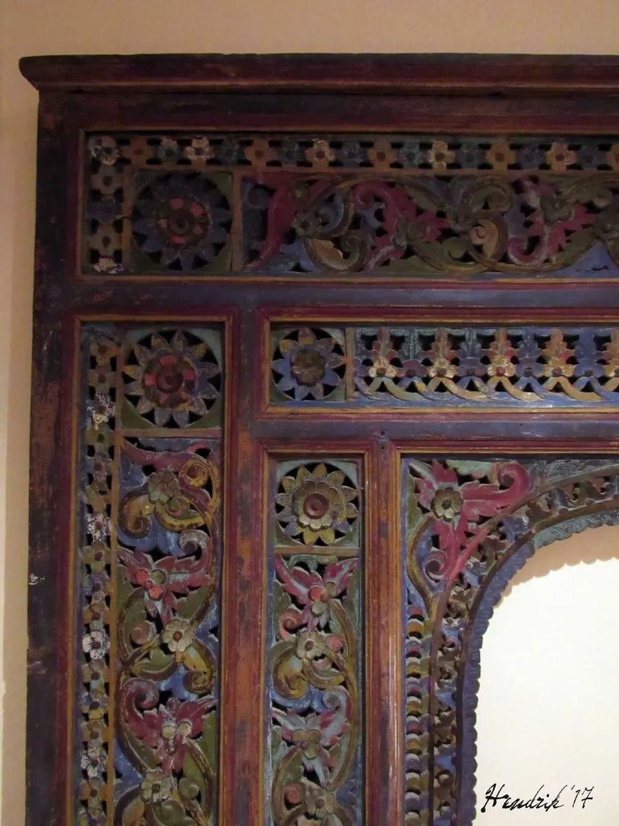 Antique Hand-Carved Wooden Architectural Panel - Image 2