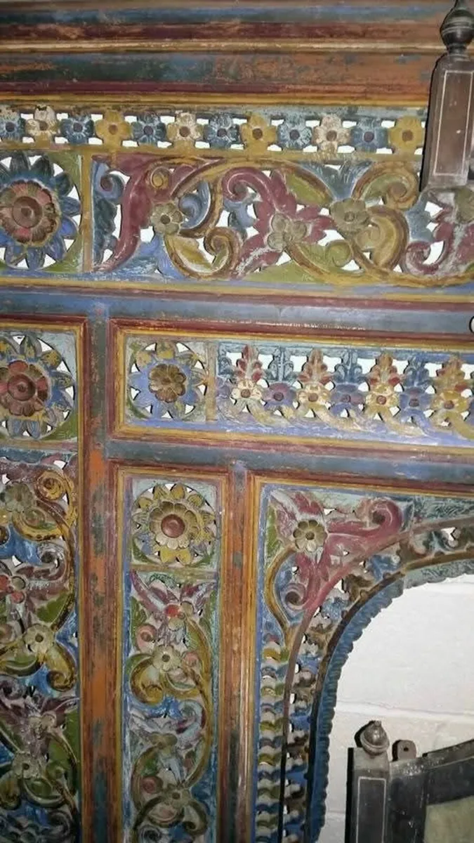 Antique Hand-Carved Wooden Architectural Panel - Image 4