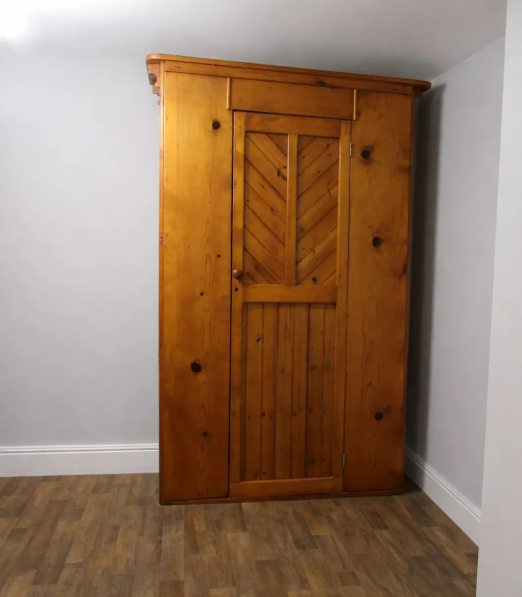 Large Solid Wood Cupboard Antique Storage Cabinet - Image 1