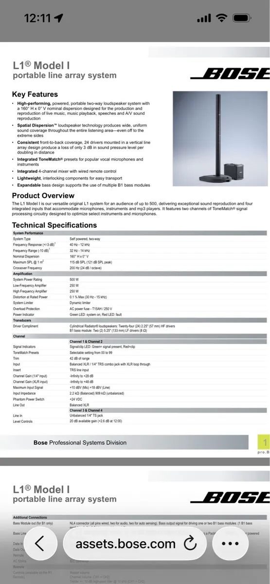 Bose L1 portable tower sound system - Image 2