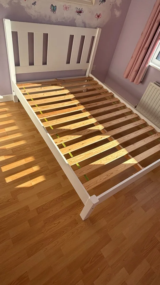 Large Double bed frame- white - Image 1
