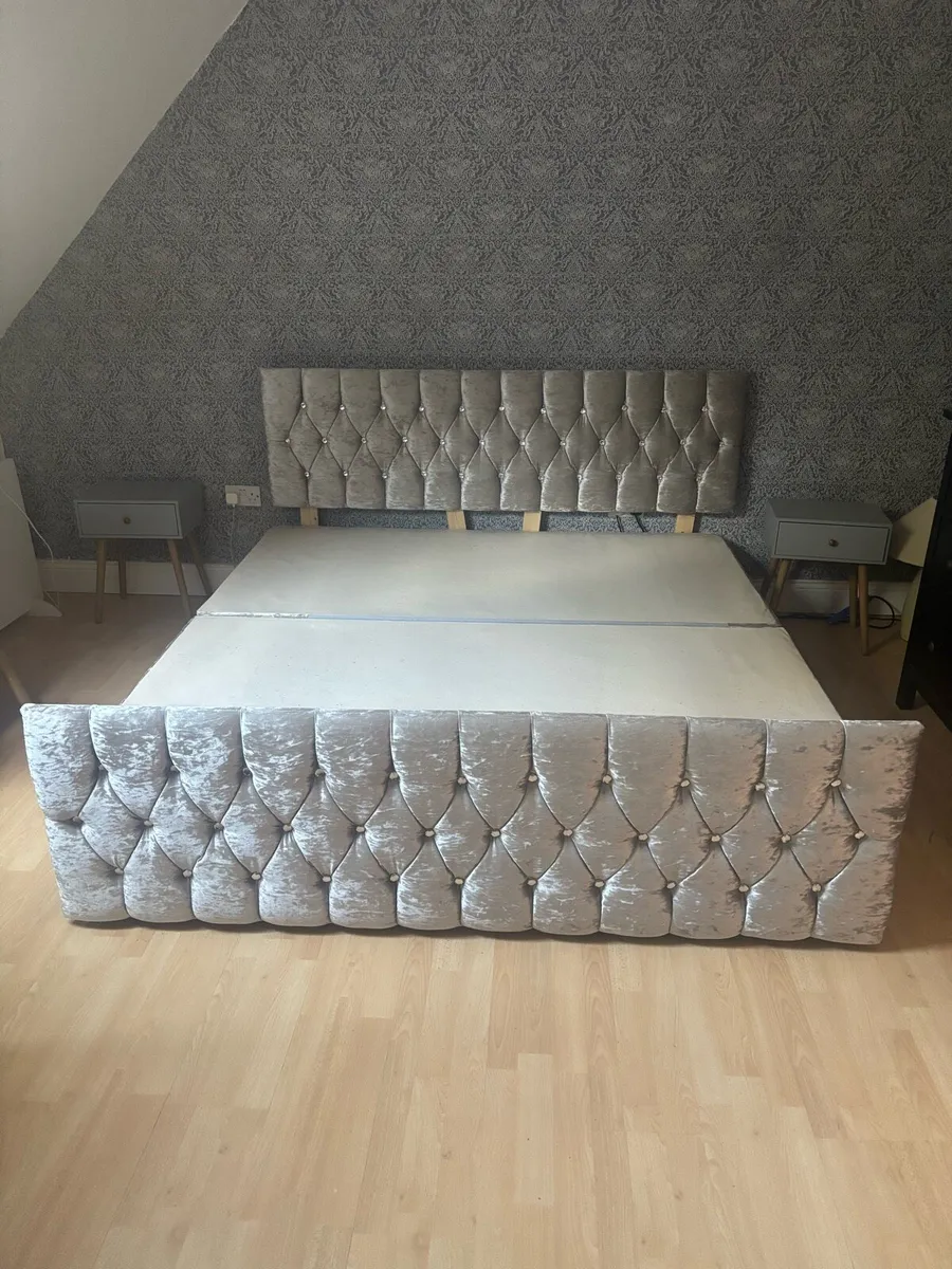 Silver super king bed frame - Image 1