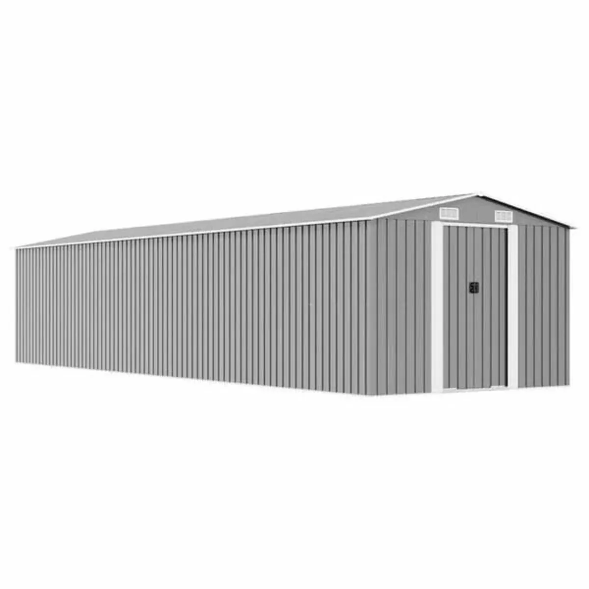 Garden Shed Grey 257x990x181 cm Galvanised steel - Image 1
